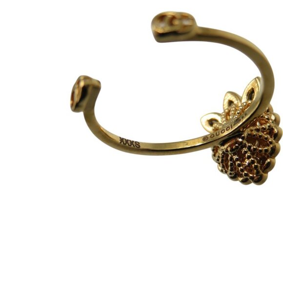 Gucci Crystal Heart 3 Strands GP Gold Red Blue Ring 1210 - Picture 4 of 5